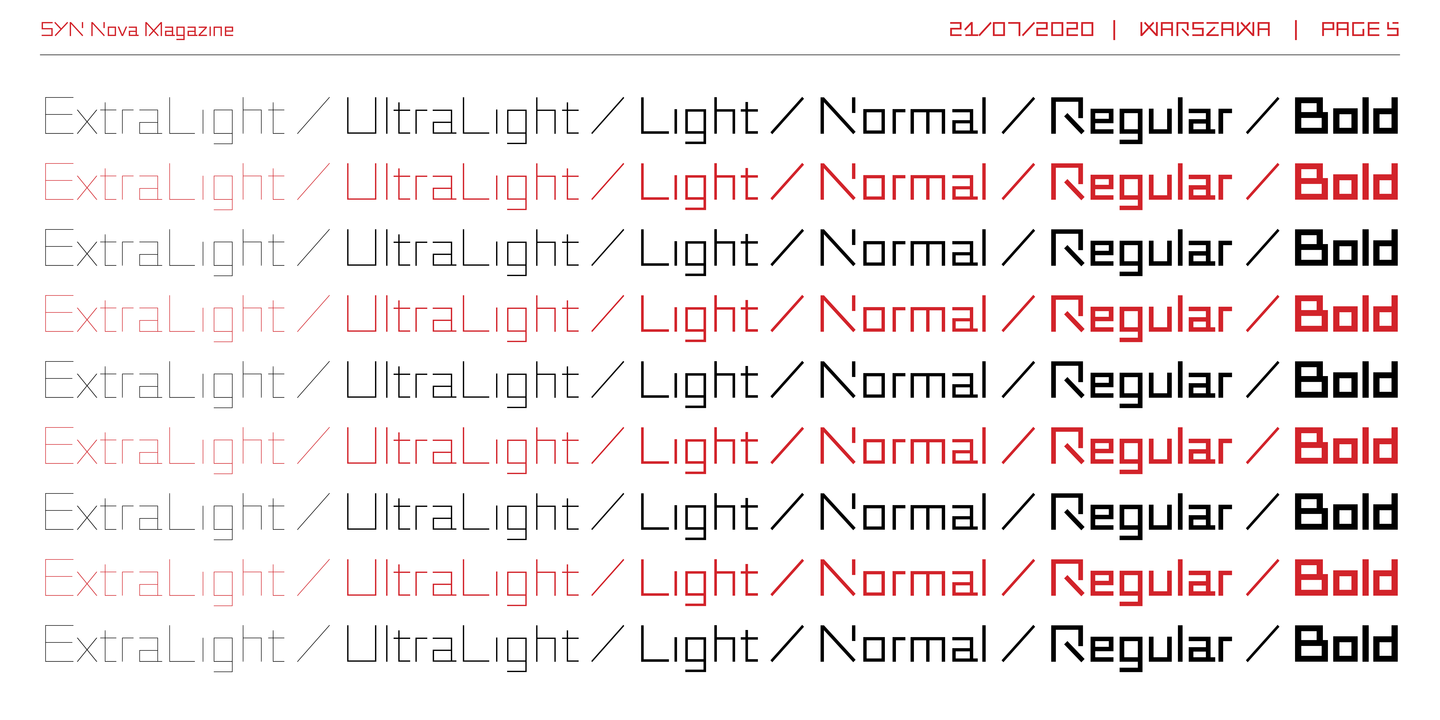 Пример шрифта SYN Nova Extra Light